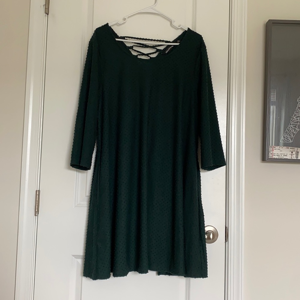 Textured lace back dress